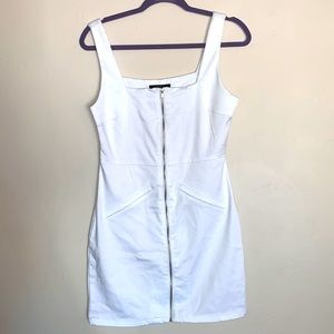 White zip dress